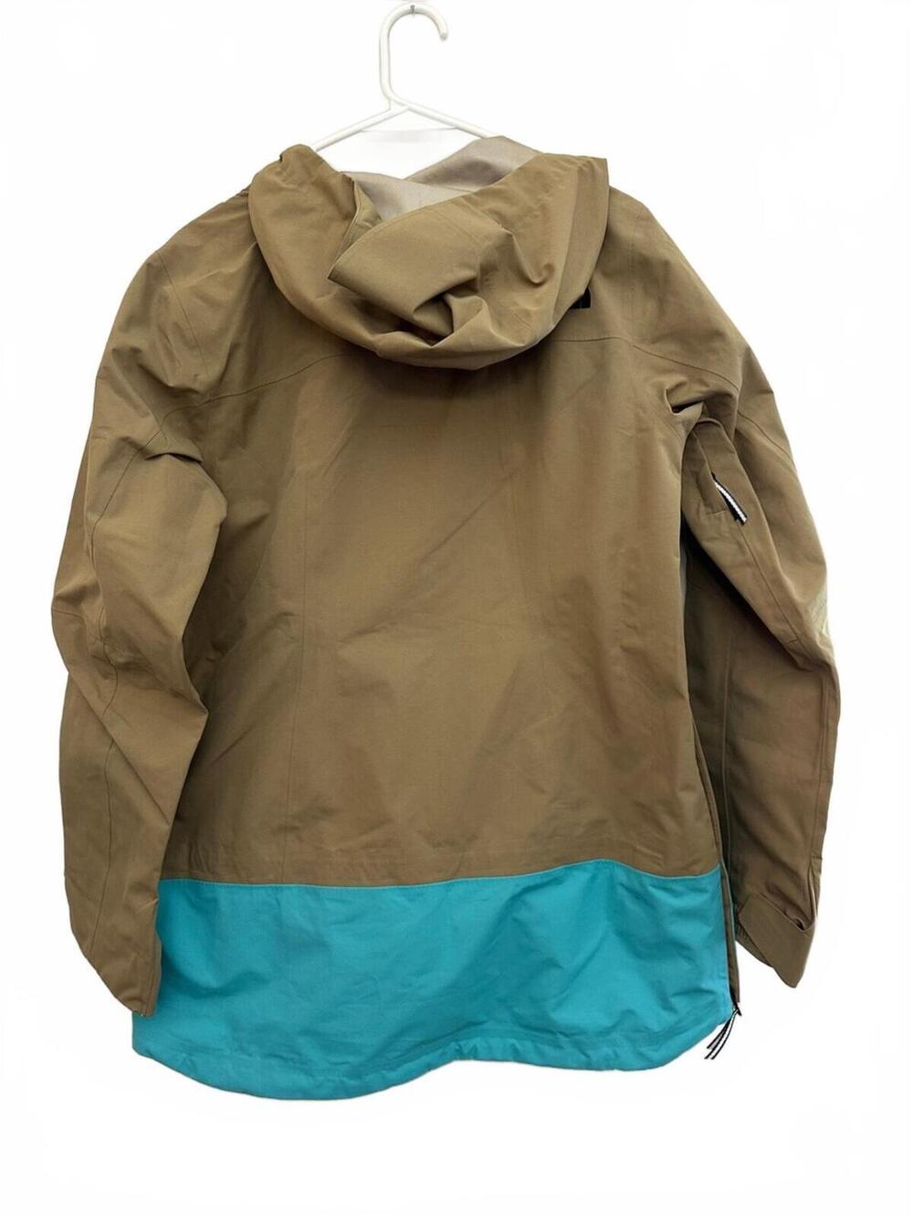 The North Face Anorak Teal Front with Tan Sleeve Hooded Pullover - Picture 6 of 6